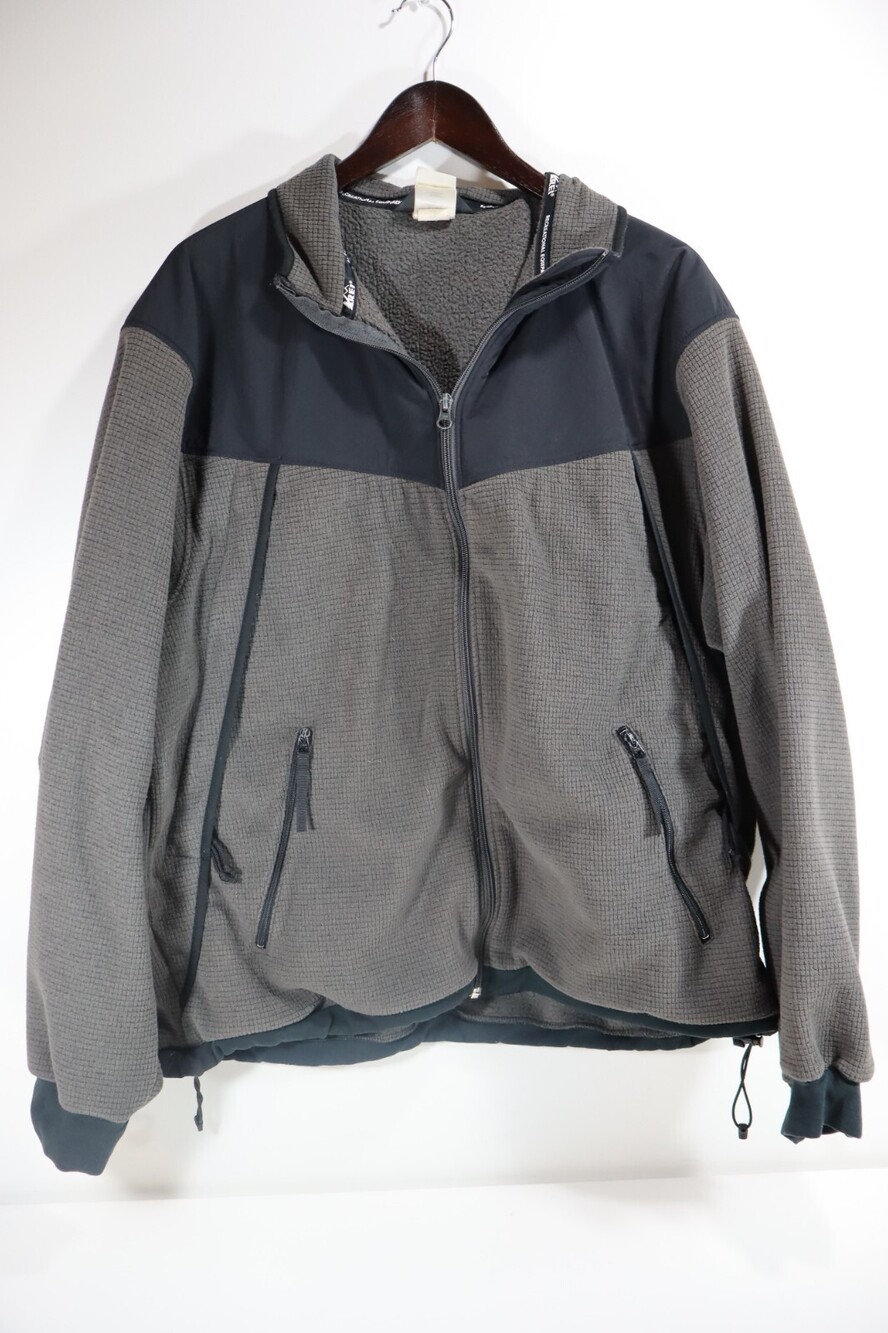 REI Polartec Grid Fleece Jacket Black Grey 996126R Men's XL Colorblock